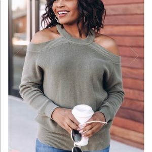 Cold shoulder sweater top